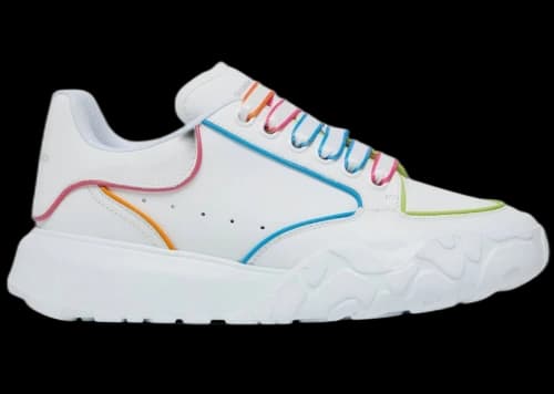Alexander McQueen Oversized Court Trainer White Multi-Color Piping (Women's)