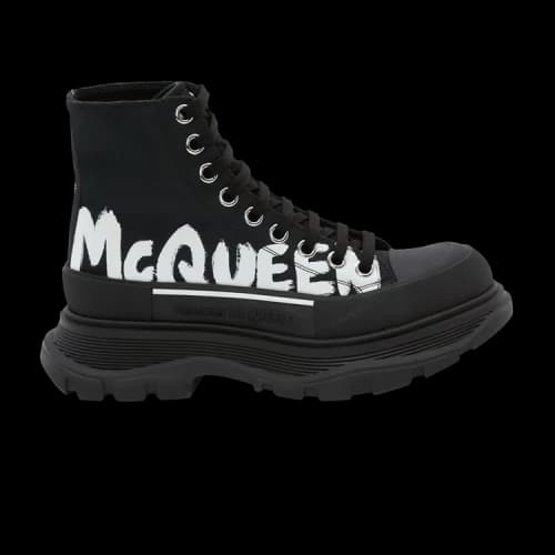 Alexander McQueen Tread Slick Boot 'McQueen Graffiti Logo - Black' (Women's)