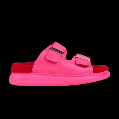 Alexander McQueen Oversized Hybrid Slides Pink Silver (Women's)
