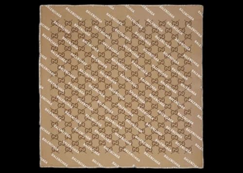Gucci x Balenciaga The Hacker Project Maxi GG Print Silk Shawl Brown