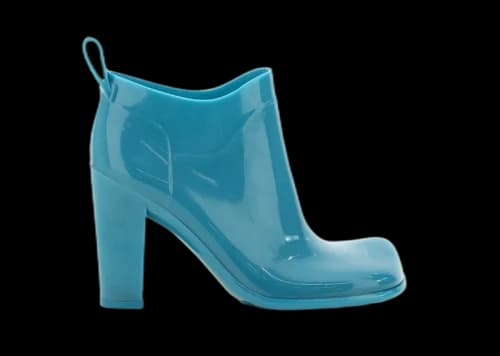 Bottega Veneta Shine Rubber Ankle Boots Blue