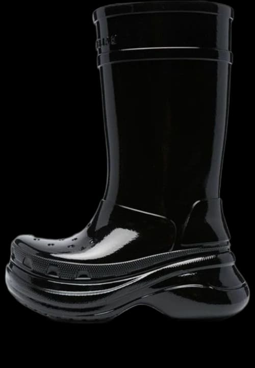 Crocs x Balenciaga Patent-Finish Boots 'Black' (Women's)