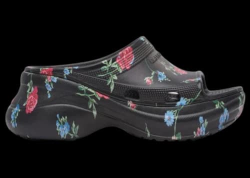 Balenciaga x Crocs Pool Slide Sandals Black Flower (Women's)
