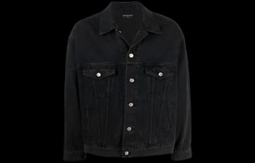 Balenciaga BB Sprayed Denim Jacket Large Fit 'Dark Grey White'
