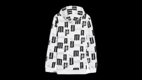 Puma Essentials Graphic Pullover Hoodie White