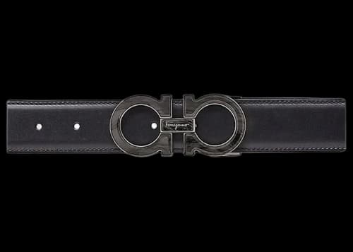 Ferragamo Adjustable Gancini Belt Black
