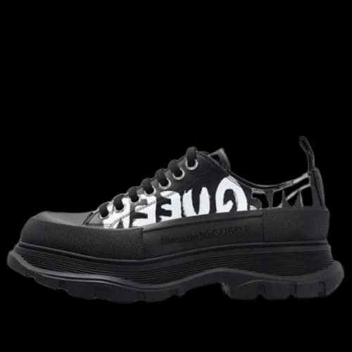 Alexander McQueen Tread Slick Low Lace Up Shoes 'Black White' (Women's)