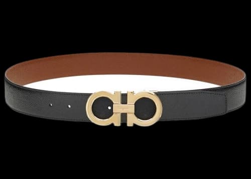 Ferragamo Reversible And Adjustable Gancini Belt Black/Vicuna