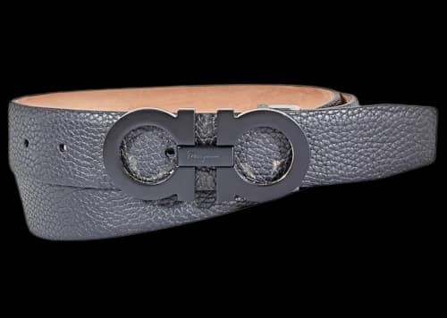 Ferragamo Adjustable Gancini Belt Grey