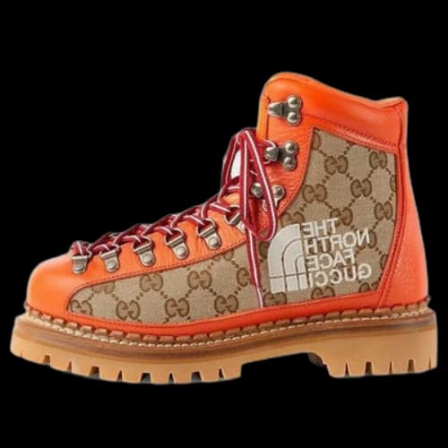 Gucci x The North Face Canvas Leather Boots 'Orange' (Women's)