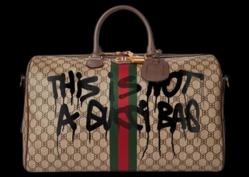 Gucci x Balenciaga The Hacker Project Graffiti Medium Duffle Bag Beige