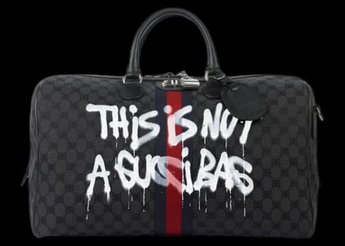 Gucci x Balenciaga The Hacker Project Graffiti Medium Duffle Bag Black