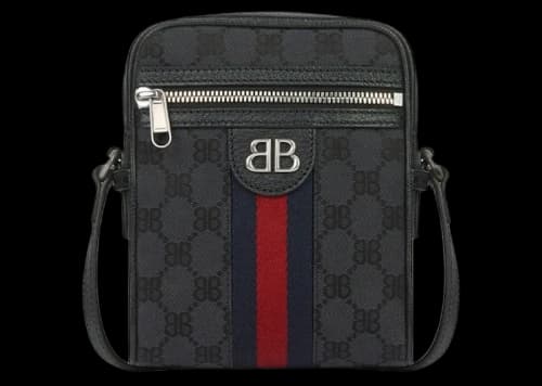 Gucci x Balenciaga The Hacker Project Shoulder Zip Bag Black