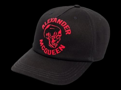 Alexander McQueen Logo Skull Baseball Cap Black/Red
