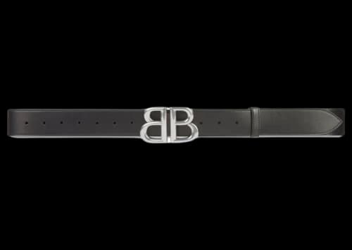 Gucci x Balenciaga The Hacker Project BB Calfskin Belt Black/Silver