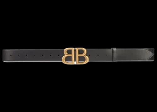 Gucci x Balenciaga The Hacker Project BB Calfskin Belt Black/Gold