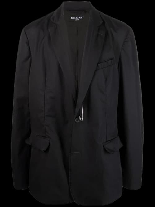 Balenciaga Handstitch-Style Oversized Jacket Black