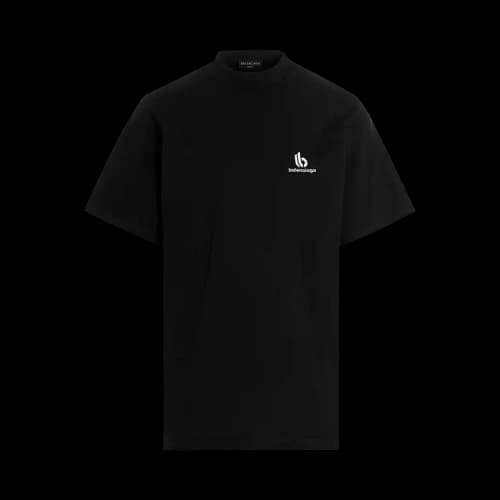 Balenciaga Embroidered Logo T-Shirt 'Black/White'