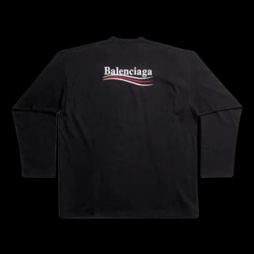 Balenciaga Political Campaign Long Sleeve T-Shirt Large Fit 'Black'