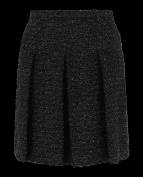 Gucci Tweed Flared Mini Skirt Black