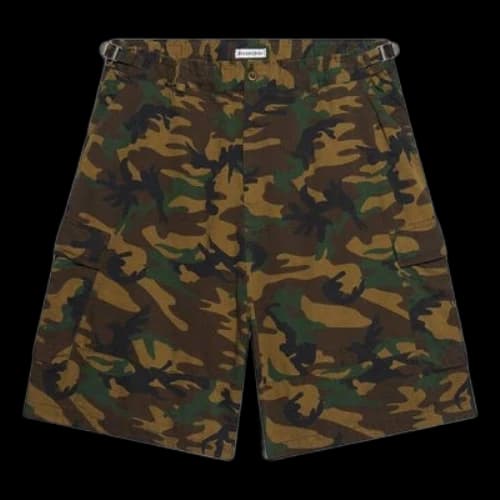 Balenciaga Camouflage Cargo Kick Shorts 'Green'