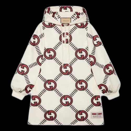 Gucci Interlocking G technical jersey dress 'White Red' (Women's)