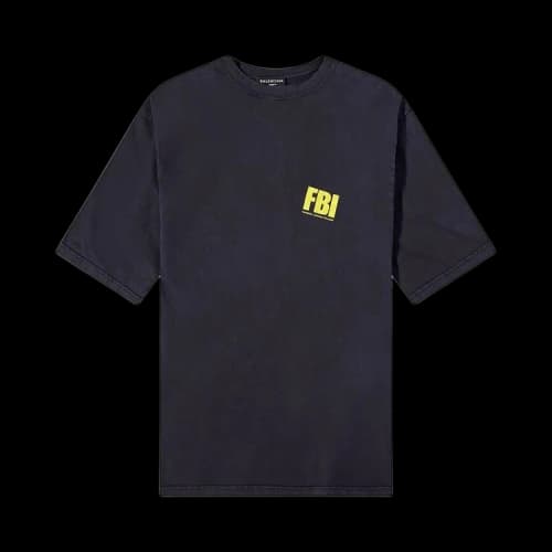 Balenciaga Worn Out T-Shirt 'Marine Blue/Yellow'