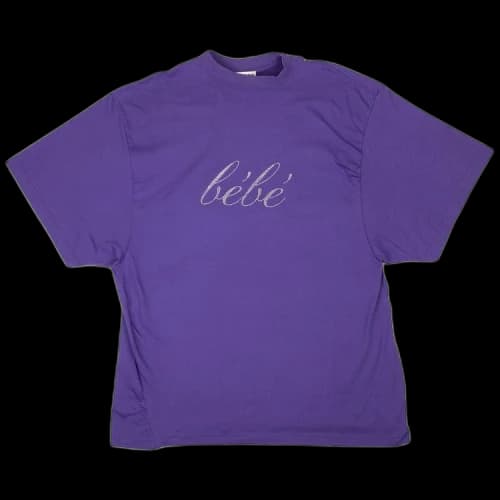 Balenciaga Rhinestone Script Logo T-Shirt 'Purple'