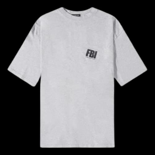 Balenciaga FBI Oversized T-Shirt 'Heather Grey Black'