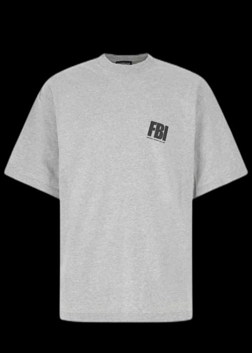 Balenciaga FBI Print T-Shirt Grey/Black