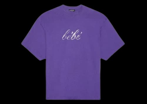 Balenciaga Womens Bebe Worn-out T-shirt Purple