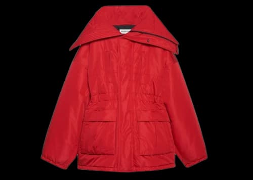 Balenciaga Womens CB Oversize Fit Parka Red