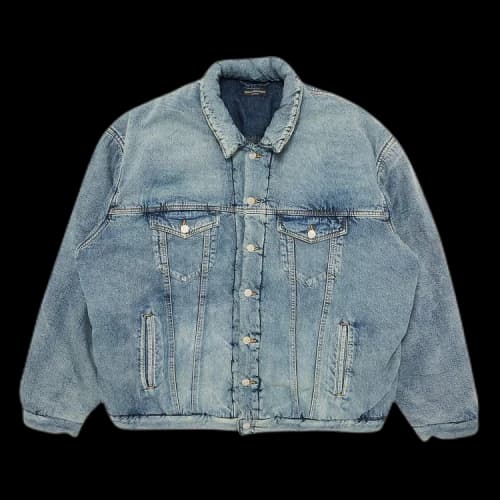 Balenciaga Padded Denim Jacket In Indigo