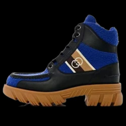 Gucci x North Face Romance Ankle High Boots 'Royal Blue Black' (Women's)