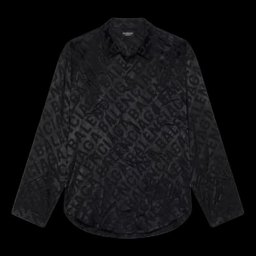 Balenciaga All Over Logo Minimal Shirt 'Black'