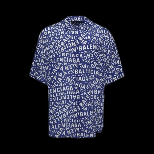 Balenciaga Silk Minimal Shirt 'Blue/Dirty White'