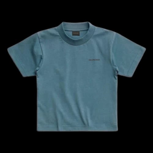 Balenciaga Logo Print Cotton T-Shirt 'Blue'