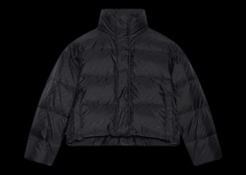 Balenciaga Womens Allover Logo BB Puffer Jacket Black