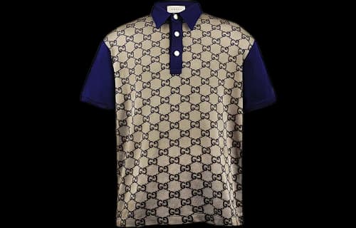 Gucci Maxi GG Silk Cotton Polo 'Beige Blue'