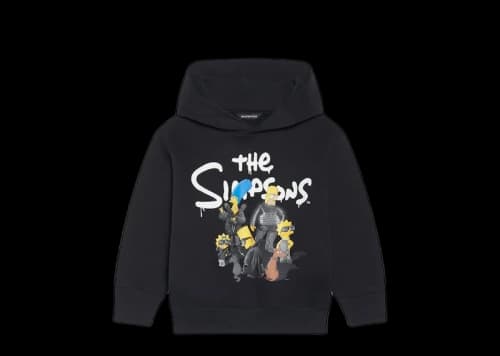 Balenciaga x The Simpsons Kids Hoodie Black