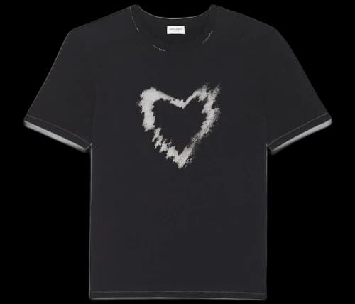 Saint Laurent Heart T-shirt Black