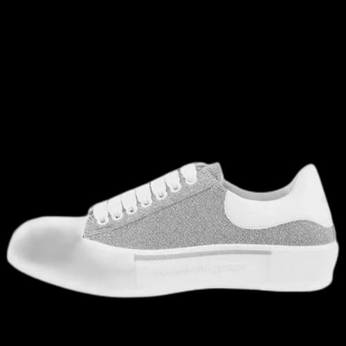 Alexander McQueen Deck Lace-Up Plimsoll Sneakers 'Grey White'