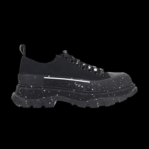 Alexander McQueen Tread Slick Lace Up 'Black White Paint Splatter'