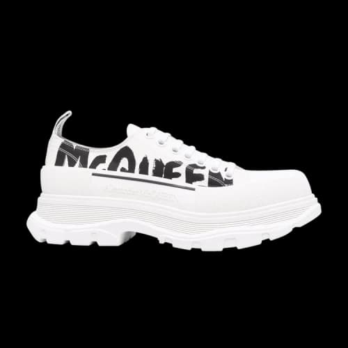 Alexander McQueen Tread Slick Lace Up 'McQueen Graffiti Logo - White'