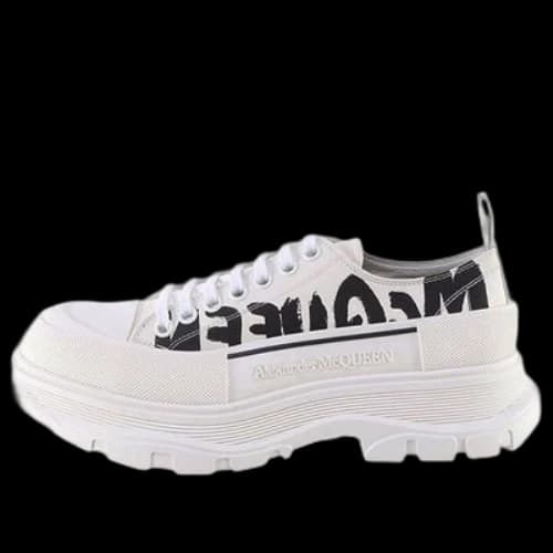 Alexander McQueen High Top Skate Sneakers 'White Black'