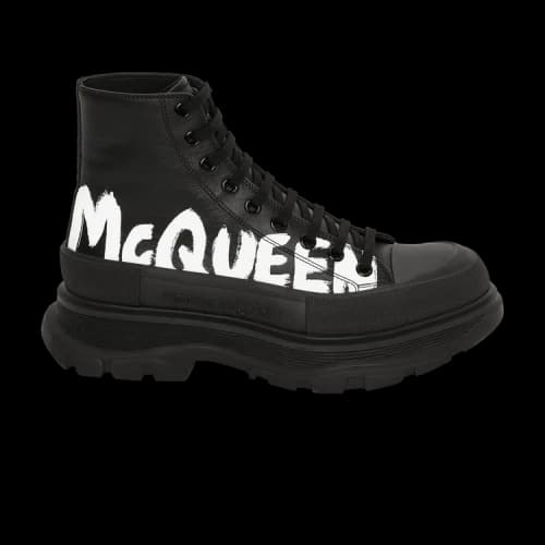 Alexander McQueen Tread Slick Boot 'Graffiti Logo - Black'
