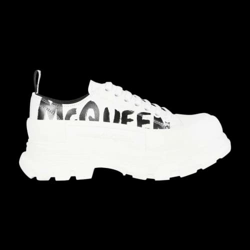 Alexander McQueen Tread Slick Lace Up 'McQueen Graffiti Logo - White'