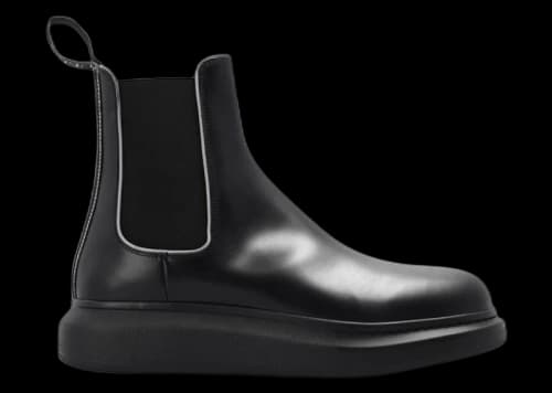 Alexander McQueen Chelsea Boot Black Silver