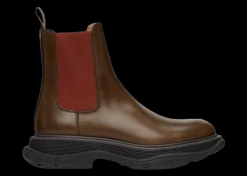 Alexander McQueen Tread Chelsea Boot Chocolate Burgundy