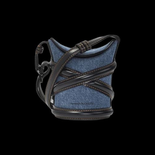 Alexander Mcqueen The Curve Mini Bag 'Blue Canvas'